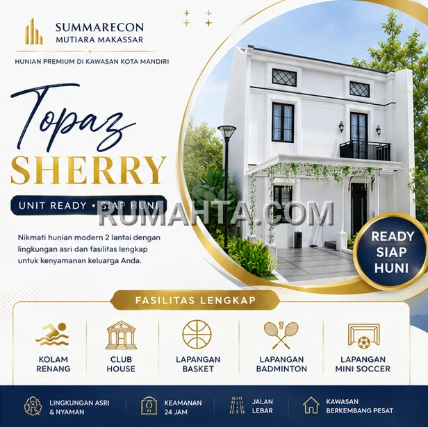 Dijual Rumah Makassar Unit Ready Siap Huni 2 Lantai Type Topaz Sherry Summarecon Makassar