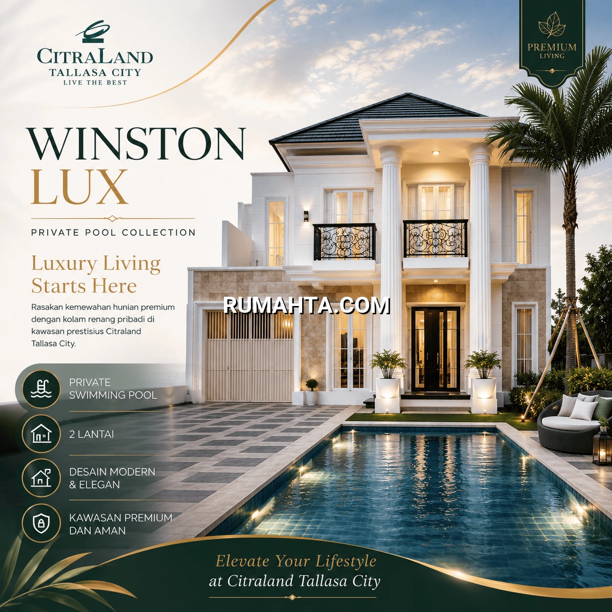 Rumah Makassar Siap Huni dekat Kampus Unhas dan RS. Wahidin di Citraland Tallasa City type Winston Lux
