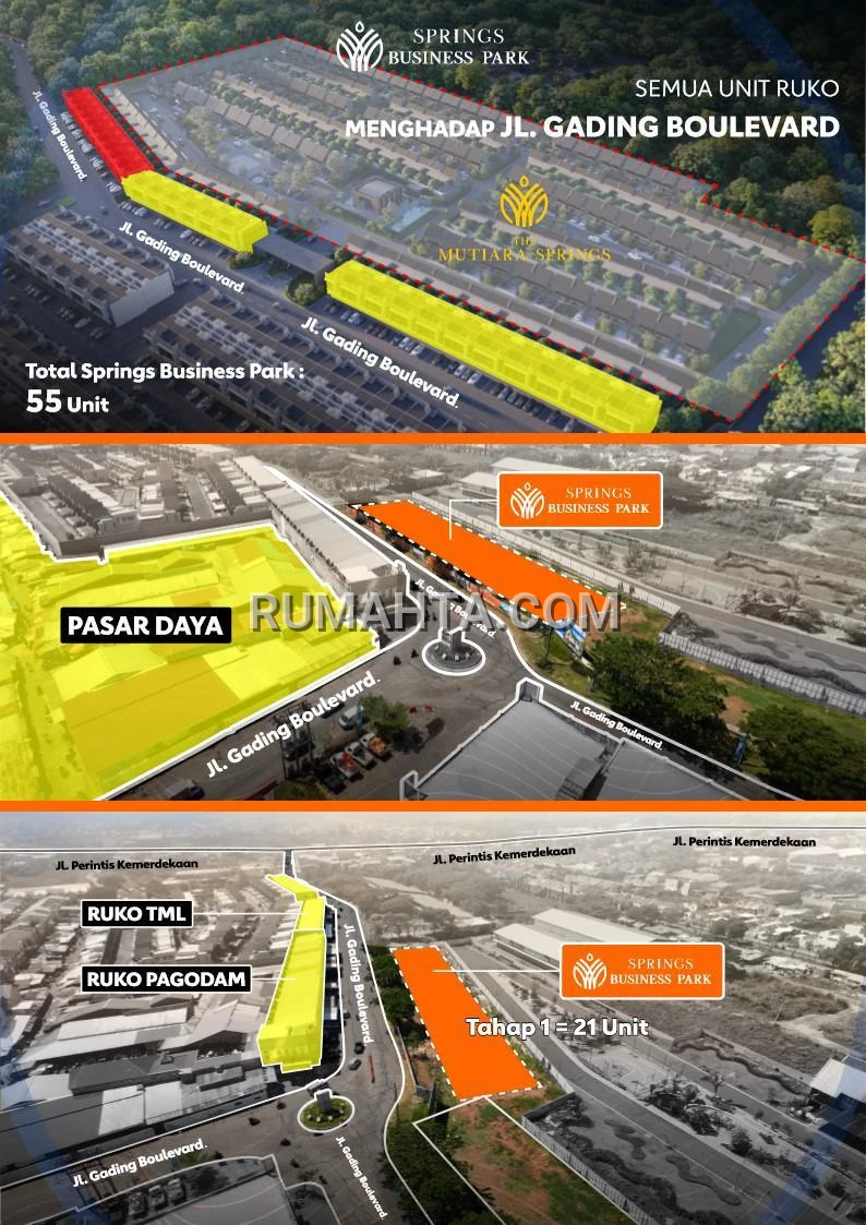 Ruko di Jual Makassar Lokasi Strategis di Pasar Baru Daya Promo Free PPN Ruko Lebar 6 Poros Jalan Springs Business Park