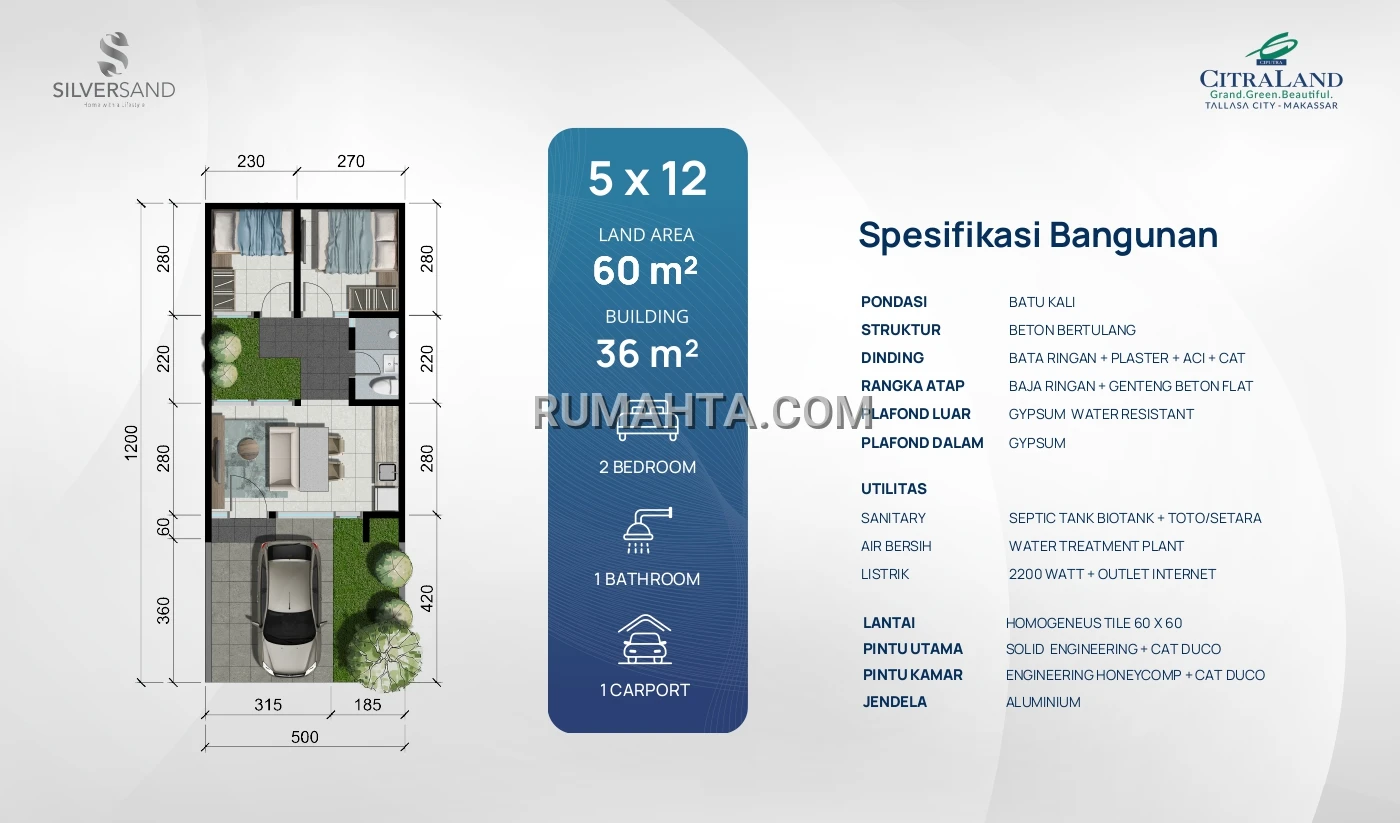 Rumah Dekat Rs Wahidin & Unhas Tamalanrea Free PPN
