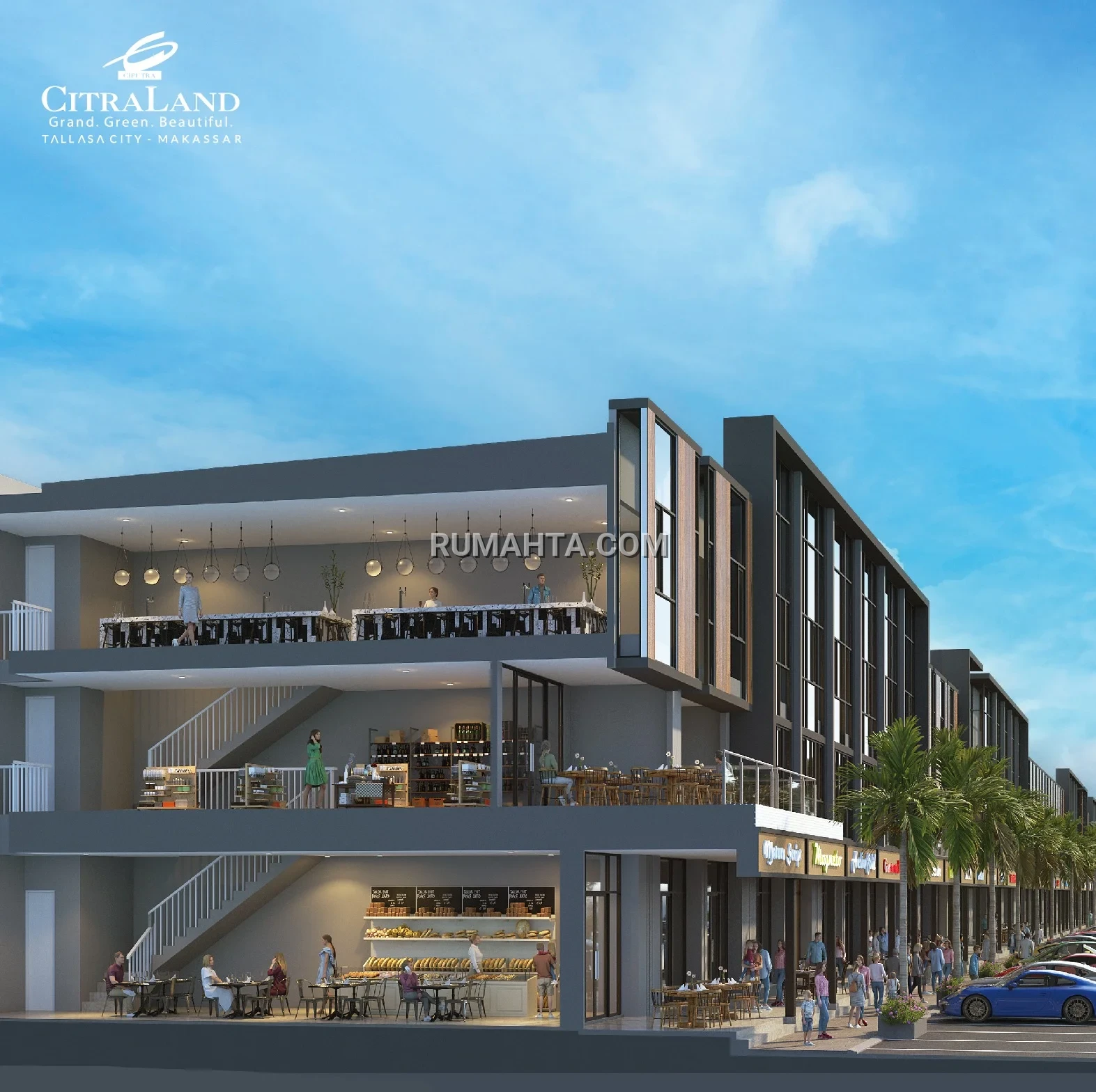 Ruko 3 Lantai di Perintis Tamalanrea Lengkap Dengan Balkon, Siap Pakai & Free PPN