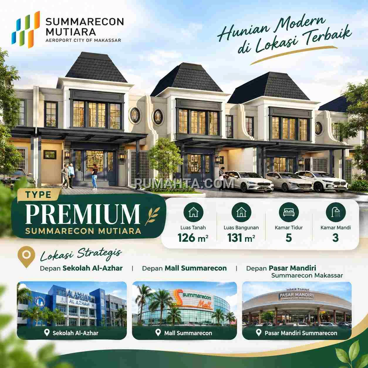 Rinoka Makassar Hunian Mewah 2 Lantai di Kawasan Strategis Summarecon Mutiara Makassar