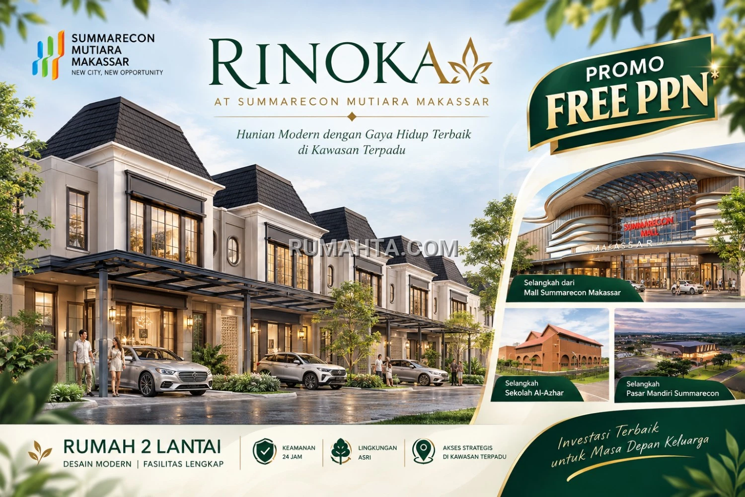 Rumah Premium Rinoka Summarecon Mutiara Makassar Type Paris Classic Standar